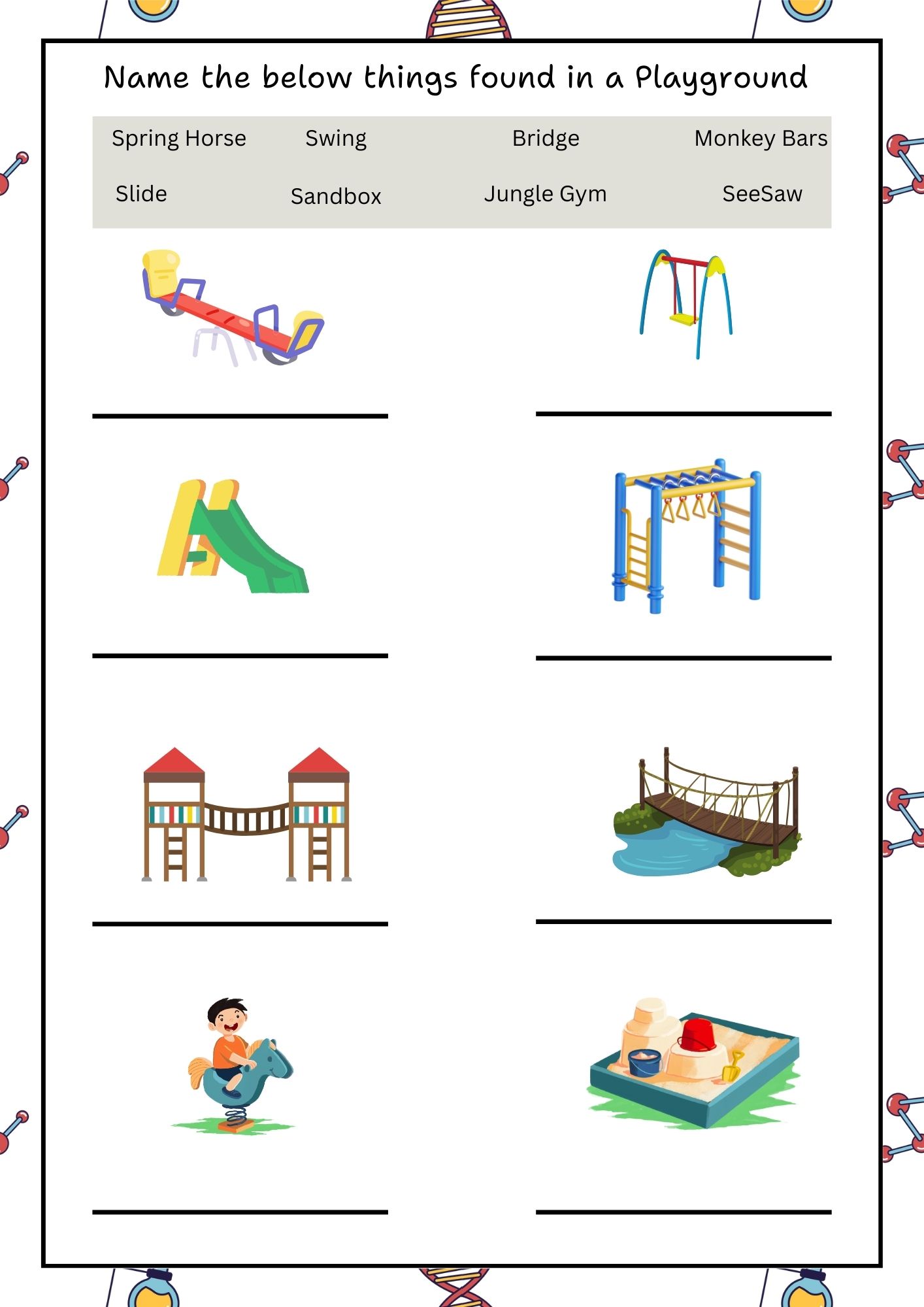 Name the things in the Playground